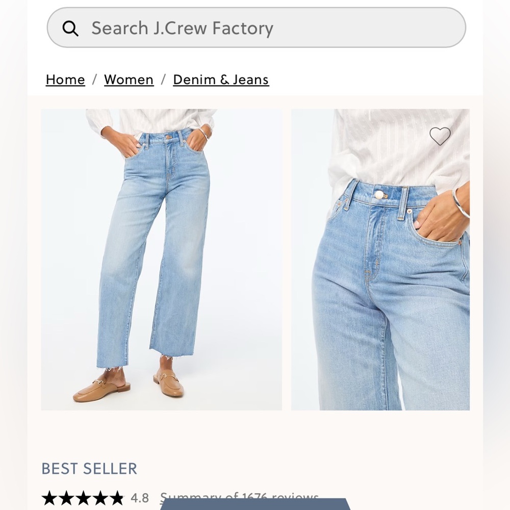 J.crew factory wide leg crop size 28. NWT.